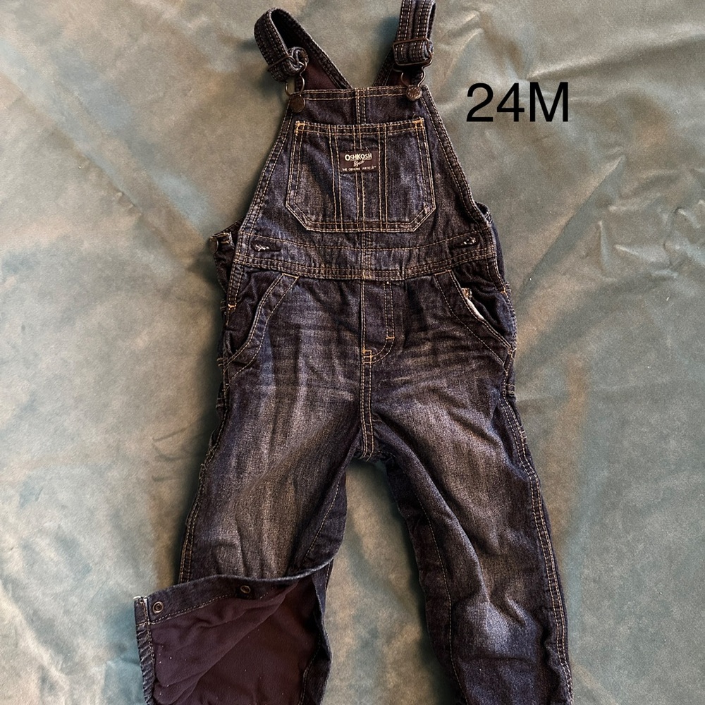 OshKosh B'gosh Dark Wash Denim Overalls - 24 mos